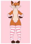 anthro canid canine clothing floofpawz_(character) fox girly legwear male mammal panties solo thick_thighs thigh_highs underwear