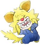  1boy animal_ears blue_jumpsuit cat cat_boy cat_ears cat_tail fang furry furry_male jumpsuit official_art open_mouth red_nose spitz tail takeuchi_kou third-party_source warioware warioware:_get_it_together! yellow_fur 