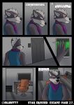 absurd_res canid canine canis clothed clothing comic dialogue eye_patch eyewear fur grey_body grey_fur hi_res male mammal nintendo ollieotty science_fiction solo speech_bubble star_fox wolf_o&#039;donnell