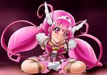  arms_behind_back bdsm blush bondage bound bow cure_happy highres hoshizora_miyuki kokujou_majin long_hair pink pink_bow pink_eyes pink_hair pink_skirt precure rope shibari skirt smile_precure! solo tiara 