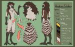 absurd_res accipitriform anthro avian bird brown_body brown_feathers feathers feet forgottenrito genitals green_background hi_res information_box male markings model_sheet monotone_background osprey penis simple_background slit solo striped_markings striped_tail striped_tail_feathers stripes tail tail_markings talon_hands talons tapering_penis toes white_body white_feathers woodrow_caldera yellow_eyes