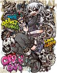  belt blood boots bracelet chain clock english engrish gears izayoi_sakuya jewelry knife maid nail_polish pocket_watch project.c.k. punk ranguage skirt skull solo tattoo thighhighs touhou watch weapon 