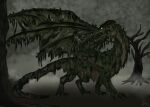 absurd_res ambiguous_gender concept_art dead_tree decay dragon eymess feral fog glowing glowing_eyes hi_res horn mold_(fungus) mythological_creature mythological_scalie mythology plant rotten_flesh scalie secrets_of_uncrom solo tail teeth tree uncrom undead visha wings yenocwolf