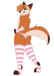 anthro butt canid canine clothing floofpawz_(character) fluffy fox legwear male mammal panties thick_thighs thigh_highs underwear
