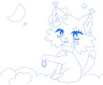 &lt;3 anime_eyes band-aid bandage bracelet cloud collar domestic_cat ear_tuft felid feline felis female feral hi_res inner_ear_fluff jewelry mammal moon moon_bracelet muzzle_(disambiguation) solo star tail tuft