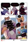 bastriw blue_eyes brown_eyes canid canine canis clothing comic dialogue domestic_dog eye_scar eyewear facial_scar felid fernando_(bastriw) glasses hi_res kick male mammal martin_(bastriw) outside pantherine punch scar tiger violence