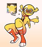 anthro antlers blush blush_lines cartoon_network clothing curvy_figure fairy featureless_crotch female footwear gradient_background hi_res horn looking_at_viewer pearlafterdark penny_fitzgerald shoes simple_background solo the_amazing_world_of_gumball thick_thighs wings wristband