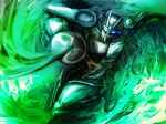  armor blue_fire fire green_fire jojo_no_kimyou_na_bouken male_focus no_humans rapier silver_chariot solo stand_(jojo) sword untsue weapon 