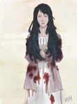  1girl baby black_hair dark_hair deep_wound grey_eyes highres injury kiseijuu mother solo tamiya_ryoko tamura_reiko wounded 