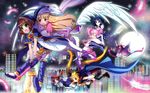  amulet_angel bishoujo_senshi_sailor_moon blue_hat cardcaptor_sakura chibi_usa crossover eudetenis fate_testarossa feathers full_moon hat highres hinamori_amu kinomoto_sakura lyrical_nanoha magical_girl mahou_shoujo_lyrical_nanoha moon moriya_ririka multiple_crossover multiple_girls no_choker nurse_angel nurse_angel_ririka_sos sailor_chibi_moon sailor_saturn sailor_senshi_uniform shugo_chara! silence_glaive takamachi_nanoha tomoe_hotaru wings 