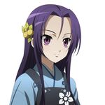  akechi_mitsuhide_(oda_nobuna_no_yabou) armor highres japanese_clothes light_smile long_hair oda_nobuna_no_yabou purple_eyes purple_hair simple_background solo spiceg 
