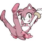 1:1 accessory amy_rose anthro bikini bottomwear bra bracelet breasts clothing eulipotyphlan female footwear gloves hair_accessory hairband handwear hedgehog hi_res jewelry legs_up mammal oposa raised_arms sega shoes skirt slippers smile solo sonic_the_hedgehog_(series) swimwear underwear