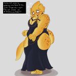alphys anthro big_(disambiguation) big_butt breasts butt clothing dress eyewear fancy_clothing female glasses hi_res humanoid lizard red_breadd reptile scalie short shy slightly_chubby solo tail thick thick_tail thick_thighs undertale_(series) wide_hips