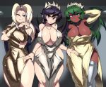  3girls absurdres breasts captain_kirb dress highres large_breasts multiple_girls skullgirls 