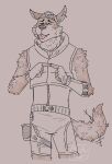 2023 absurd_res anthro brown_body brown_fur canid canine canis cheek_tuft clothed clothing digital_media_(artwork) epic_games eyes_closed facial_tuft fingerless_gloves fortnite fully_clothed fur gloves handwear headgear hi_res index_to_index male mammal neck_tuft pink_tongue portrait smile three-quarter_portrait tongue topwear trash_bear tuft vest wendell_(fortnite) wolf