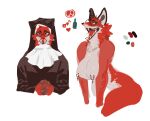 anthro areola bebebebebe biped breasts canid canine female fox fur mammal nipple_clamp nipples orange_body orange_fur solo white_body white_fur