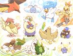  ! animal arms_up berry_(pokemon) bird blue_eyes blush blush_stickers bright_pupils claws combusken dated farfetch&#039;d fletchinder food galarian_farfetch&#039;d holding holding_food holding_vegetable jumpluff looking_back motion_blur musical_note oran_berry orange_eyes pidgeotto pokemon rookidee rowlet rufflet shuri_(syurigame) sirfetch&#039;d sleeping spring_onion swablu talons translation_request vegetable waving_arms white_pupils zzz 