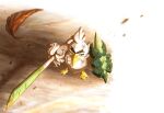  animal_focus bird bright_pupils brown_eyes closed_mouth dirty falling_leaves fighting_stance food holding holding_food holding_vegetable leaf no_humans pokemon pokemon_(creature) shuri_(syurigame) sirfetch&#039;d solo spring_onion standing vegetable white_background white_pupils 