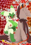 absurd_res anthro blush blush_lines duo female floragato from_front_position generation_9_pokemon hi_res male male/female mastery_position meowscadevi meowscarada nintendo nipples penetration pokemon pokemon_(species) sex tongue tongue_out vaginal vaginal_penetration whygenamoon