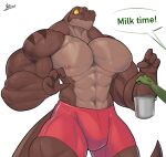 abs absurd_res anthro big_muscles big_pecs blush brown_body brown_scales claws clothing dinosaur hi_res huge_muscles huge_pecs huge_thighs long_tail male multicolored_body multicolored_scales muscular muscular_anthro muscular_arms muscular_male muscular_thighs nipples pecs pink_nipples red_clothing red_underwear reptile scales scalie sharp_teeth solo tail tan_body tan_scales teeth theropod thick_thighs tyrannosaurid tyrannosauroid tyrannosaurus tyrannosaurus_rex underwear unusualboo54 vein veiny_muscles yellow_eyes