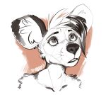 2017 african_wild_dog anthro canid canine fur headshot_portrait inner_ear_fluff james_(sayuncle) male mammal portrait sayuncle signature simple_background solo tagme tuft whiskers white_background