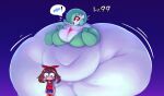  absurd_res belly big_belly big_breasts big_butt bodily_fluids bottom_heavy breasts brown_hair butt candy cleavage clothed clothing dessert duo exclamation_point female food gameplay_mechanics gardevoir generation_3_pokemon green_hair hair hair_over_eye hi_res huge_belly huge_breasts huge_butt huge_thighs human humanoid hyper hyper_belly hyper_butt hyper_thighs looking_down mammal may_(pokemon) morbidly_obese morbidly_obese_female morbidly_obese_humanoid motion_lines mysterydad navel nintendo not_furry obese obese_female obese_humanoid one_eye_obstructed open_mouth open_smile overweight overweight_female overweight_humanoid pokemon pokemon_(species) rare_candy red_eyes sequence smile speech_bubble standing sweat sweatdrop thick_thighs weight_gain white_body wide_eyed 