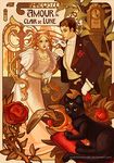  1girl animal art_nouveau audrey_molinatti bishoujo_senshi_sailor_moon blonde_hair boutonniere brown_hair cane cat chiba_mamoru clock double_bun dress facial_mark flower forehead_mark formal french gloves grandfather_clock hair_flower hair_ornament hairband leaf lipstick long_hair luna_(sailor_moon) makeup mask moon_stick music_box plant princess_serenity puffy_short_sleeves puffy_sleeves realistic red_flower red_lips red_lipstick red_rose rose short_hair short_sleeves star suit translated tsukino_usagi tuxedo tuxedo_kamen twintails very_long_hair very_short_hair watermark web_address white_dress white_gloves 