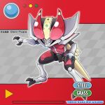  armor character_name compound_eyes english_commentary fusion highres kabutops kamen_rider kamen_rider_den-o kamen_rider_den-o_(series) pokedex pokedex_number pokemon ramawidjanarko2 red_armor red_eyes solo watermark 