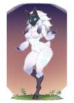  anthro biped bovid breasts caprine featureless_breasts featureless_crotch female fur hair hi_res kindred_(lol) lamb_(lol) league_of_legends lolobot mammal mask medium_breasts riot_games sheep solo tencent white_body white_fur 