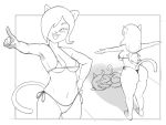 2024 5_fingers accessory ankama anthro barefoot bent_arm big_breasts big_butt bikini biped black_and_white black_border border breasts butt carnissa_(dofus) claws clothed clothed_anthro clothed_female clothing covering covering_face covering_self curved_eyebrows curvy_figure dark_bikini dark_clothing dark_swimwear dbaru digital_drawing_(artwork) digital_media_(artwork) dofus dofus:_kerub&#039;s_bazaar duo ecaflip extended_arm extended_arms eyebrows eyelashes faceless_anthro faceless_character faceless_female fangs feet felid female finger_claws fingers gesture hair hair_accessory hair_over_eye hair_ring hand_gesture hand_on_hip hand_on_own_hip hi_res humanoid_hands long_hair looking_at_viewer lying mammal mature_anthro mature_female miranda_(wakfu) monochrome navel on_side one_eye_obstructed open_mouth open_smile outside_border plantigrade pointing pose prick_ears scared sequence shadow short_hair side-tie_bikini side-tie_clothing side-tie_swimwear skimpy skimpy_bikini skimpy_swimwear small_nose smile smiling_at_viewer standing straight_legs string_bikini swimwear t-pose tail teeth thick_thighs three-quarter_view tied_bikini tied_clothing wakfu