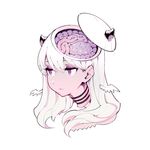  bad_id bad_pixiv_id blonde_hair bored brain face fishine horns long_hair original purple_eyes simple_background sliced solo star white_background 