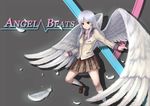  angel angel_beats! angel_wings blazer highres jacket long_hair ookuma_(qq) school_uniform silver_hair solo tenshi_(angel_beats!) wings yellow_eyes 