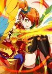  bad_id bad_pixiv_id bird_tail bird_wings black_legwear china_dress chinese_clothes circlet dress earrings feathered_wings fire gradient_hair green_eyes holding holding_sword holding_weapon jewelry leilan_(p&amp;d) long_hair multicolored_hair orange_hair over-kneehighs puzzle_&amp;_dragons red_dress red_hair short_dress side_ponytail solo sword tail thighhighs weapon wings yamanashi_taiki 