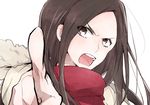  black_hair fur_trim hidaka_en long_hair open_mouth pointing scarf trick_(dorama) yamada_naoko_(trick) 