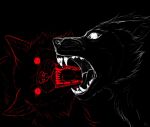  2024 ambiguous_gender black_background canid canine canis digital_drawing_(artwork) digital_media_(artwork) duo fangs feral fur mammal open_mouth ronnie_amnesiac simple_background snout teeth tongue wolf 