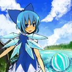  bad_id bad_pixiv_id ball beachball cirno solo sottan touhou water wings 