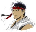  absurdres black_hair headband highres male_focus ryuu_(street_fighter) sketch solo street_fighter yasuda_akira 