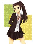  bad_id bad_pixiv_id brown_eyes brown_hair eringi_oishii genderswap genderswap_(mtf) highres kouyouen_academy_uniform kyonko long_hair ponytail school_uniform solo suzumiya_haruhi_no_yuuutsu 