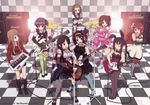  akiyama_mio animal_ears asahina_mikuru black_hair blonde_hair brown_hair bulge1944 bunny_ears bunnysuit castanets checkered cosplay costume_switch crossover don't_say_&quot;lazy&quot; drum drum_set duplicate guitar hirasawa_yui instrument k-on! kotobuki_tsumugi microphone microphone_stand multiple_girls nagato_yuki nakano_azusa pantyhose school_uniform speaker suzumiya_haruhi suzumiya_haruhi_no_yuuutsu tainaka_ritsu 