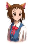  animal_ears brown_eyes brown_hair furry hisahiko neko_no_ongaeshi school_uniform short_hair solo yoshioka_haru 