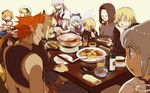  6+girls beastmaster_(final_fantasy) black_mage blonde_hair cirno crossover dinner elf elvaan emu_(losspass) final_fantasy final_fantasy_xi hume kamishirasawa_keine kemono-sama ls:booooomerang luna_child mithra multiple_boys multiple_girls naitou nekokari paladin_(final_fantasy) pointy_ears ranger star_sapphire sumitaru sunny_milk tarutaru the_iron_of_yin_and_yang thief_(final_fantasy) touhou tsuufuu usuhime white_mage 