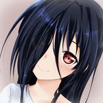  1girl animated animated_gif azumawari_(azumofu) blinking blue_hair blush hair_over_one_eye long_hair red_eyes smile the_ring yamamura_sadako 