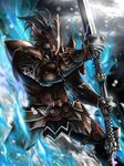  armor full_armor highres komondo_(mezeporta_kaitaku-ki) kushala_daora_(armor) male_focus monster_hunter monster_hunter_mezeporta_kaitaku-ki solo sword weapon 