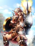  andre_(mezeporta_kaitaku-ki) armor gunlance highres horns male_focus monster_hunter monster_hunter_mezeporta_kaitaku-ki shield solo weapon 
