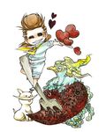  bird dog fire fork heart highres male_focus marco one_piece pompadour thatch 