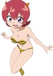  :d animal_print breasts cosplay feylin horns looking_at_viewer lum lum_(cosplay) manji_(tenketsu) medium_breasts open_mouth purple_eyes simple_background smile solo tanken_driland tiger_print urusei_yatsura white_background 