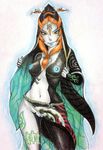  gradient gradient_background looking_at_viewer midna midna_(true) navel orange_hair pussy red_eyes revtilian spoilers the_legend_of_zelda the_legend_of_zelda:_twilight_princess twili_midna twilight_princess uncensored 