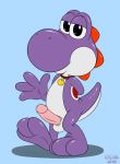  balls collar cpctail dinosaur male mario_bros nintendo paws penis purple_yoshi reptile scalie solo video_games yoshi 