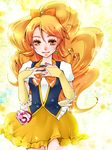  arm_warmers blonde_hair blush bow closed_eyes clover clover_earrings cure_honey earrings elbow_gloves eyelashes four-leaf_clover frilled_skirt frills gloves hair_ornament hand_on_own_chest happinesscharge_precure! jewelry long_hair long_ponytail magical_girl oomori_yuuko ponytail precure ribbon sam_(sumtk36) short_sleeves skirt smile solo very_long_hair wavy_hair wrist_cuffs yellow_eyes yellow_skirt 