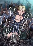  ahegao anal areolae blonde_hair blue_eyes blush bodysuit breasts breasts_outside bukkake butcha-u catsuit cum cum_in_ass cum_in_mouth cum_on_body cum_on_breasts cum_on_hair cum_on_lower_body cum_on_tongue cum_on_upper_body empty_eyes facial fucked_silly girl_on_top half-closed_eyes highres jill_valentine large_breasts lips long_hair monster multiple_insertions parted_lips ponytail resident_evil resident_evil_5 reverse_cowgirl_position slime solo stomach_bulge straddling sweat tentacle_sex tentacles torn_bodysuit torn_clothes triple_anal uncensored unzipped 